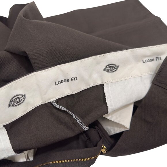 Dickies Mens Brown Loose Fit Flat Front Work Pant SZ 42X30  Industrial Wear - Picture 7 of 14